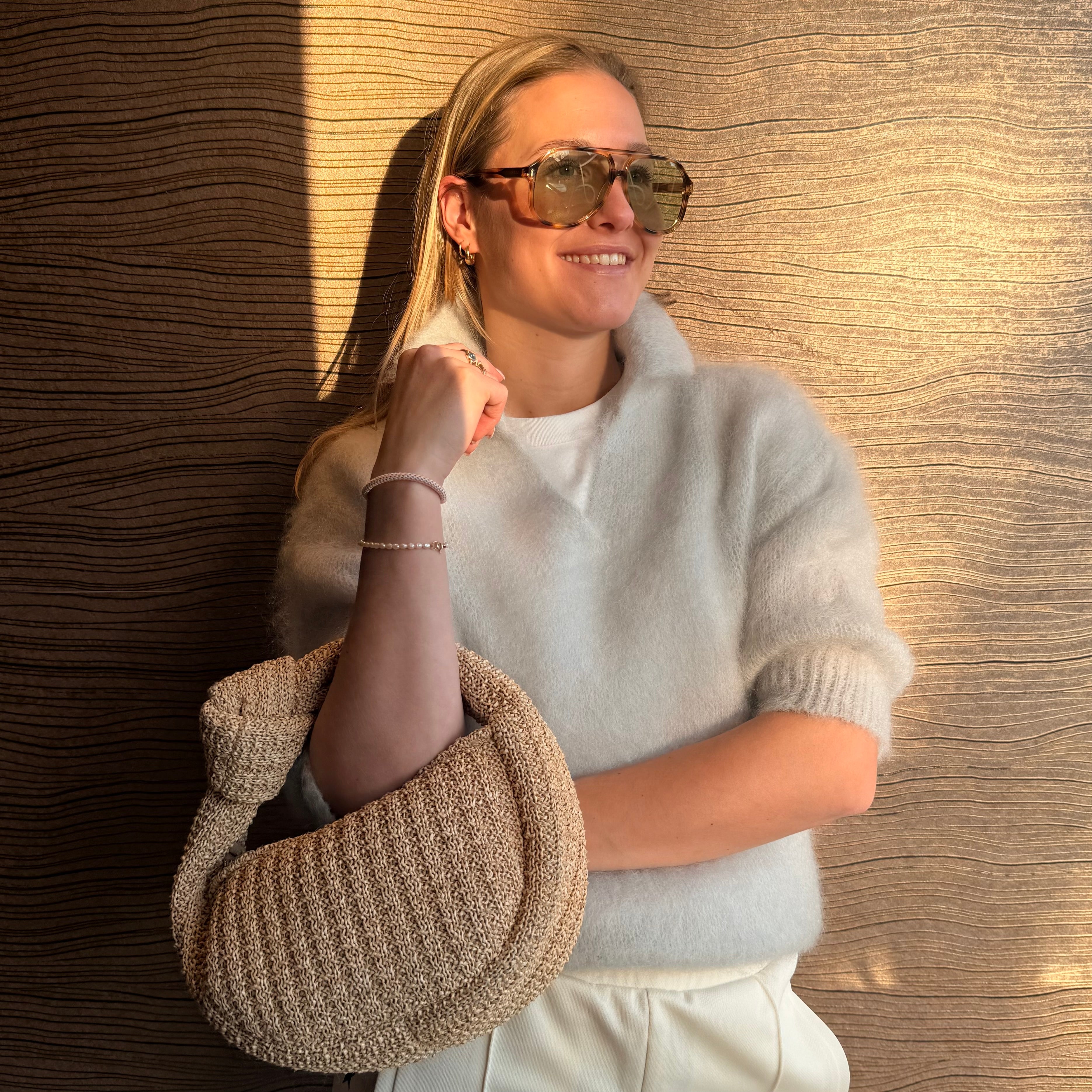 Mohair Polo 3/4 Mouw | Studio Lavendel